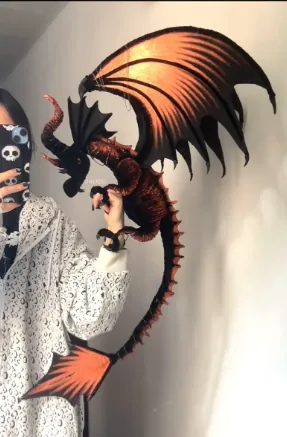 Orange-and-Black Pipe Cleaner Dragon