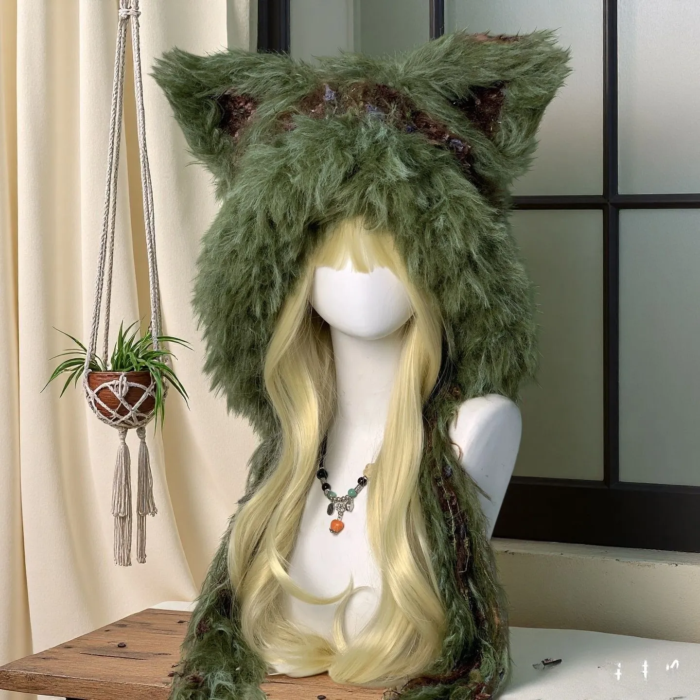 Tundra Wolf Handmade Long-Pile Wolf-Ear Hat